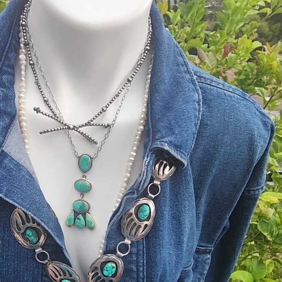 Native Navajo Bear Claw Belt or Larriet - Picture 3 of 16